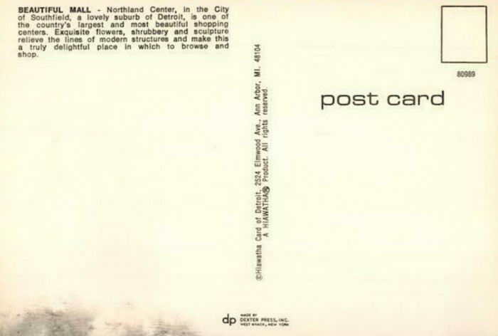 Northland Center (Northland Mall) - Old Postcard (newer photo)